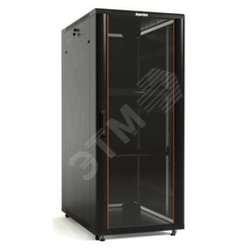 Шкаф напольный 19-дюймовый 32U 1610х800х1000 мм (ВхШхГ) передняя стеклянная дверь со стальными перфорированными боковинами з