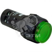 Кнопка с подсветкой CP4-12G-10 зеленая 110-130В AC/DC с выступающей клавишей с фиксацией 1НО
