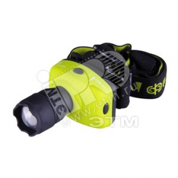 Фонарь светодиодный налобный H2-L1WZ-3AAA-gn(1W LED. zoom) зеленый (2851468)