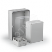 Cubo C 400 x 400 x 132 мм, выбивные фланцы, прозрачная крышка, PC, IP 66/67