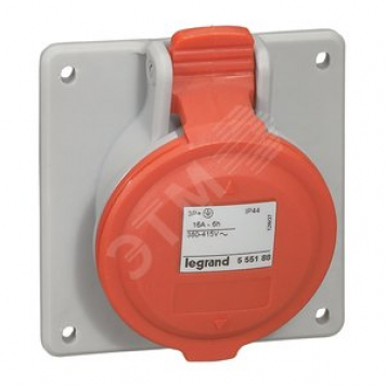 Розетка встраиваемая 16А 3К+З 380В IP44