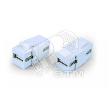 Вставка Keystone Jack проходной адаптер USB 2.0 A-тип ROHS белая