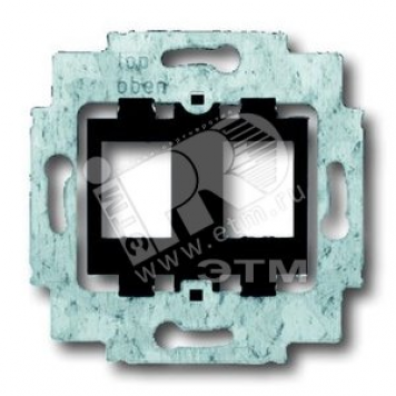 Суппорт для 2 экранированных LWL разъемов Ackermann AMP / tyco Electronics (серии SlimLine) Brand-Rex с черным цоколем без распорок (1814-500)
