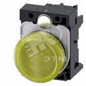 Индикатор световой 22мм круглый 110V AC пластик жёлтый матовый рассеиватель