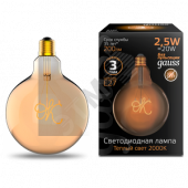 Лампа светодиодная LED-2.5W E27 Golden 200lm 2000K Filament G125 OK Gauss (176802003)