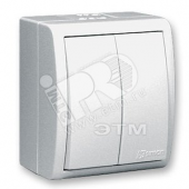 Simon15 Aqua Выключатель двухклавишный IP54 10А 250В винтовой зажим S15A белый