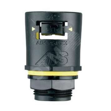 Фитинг AT, прямой, нейлон, черный/желтый, резьба PF038, d13, AT13/PF038/A/BLY, 10 шт. (AT13/PF038/A/BLY)