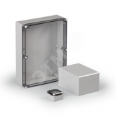 Cubo D 53 x 55 x 36 мм, глухая стенка, прозрачная крышка, PC, IP 66/67 (DPCP050504T)