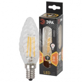 Лампа светодиодная филаментная F-LED BTW-7W-827-E14 (филамент, свеча витая, 7Вт, тепл, E14 (10/100/2800) ЭРА