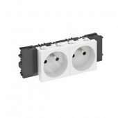 Розетка двойная 0° Modul45connect франц. стандарт, 250 В, 16A (зеленый) (STD-F0C MZGN2)