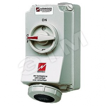 Розетка настенная механическая блокировка DUO 32А 3Р+E IP67 (5606A)