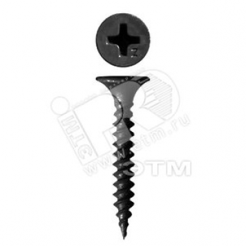 Саморез гипсокартон/металл 3,5х25 черный (4000шт) - ведро (100090)