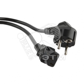 Кабель питания компьютера Shucko + C13 3x0.75 10A угловая вилка 1.8 м цвет черный