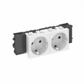 Розетка двойная 0° Modul45connect с з/к, 250 В, 16A (красный) (STD-D0C SRO2)