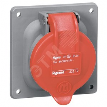 Розетка встраиваемая IP44 2К+З 400v 32А Hypra
