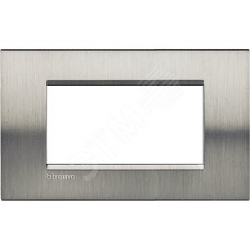 LivingLight Рамка прямоугольная 4 поста Фактурная сталь (LNA4804ACS)