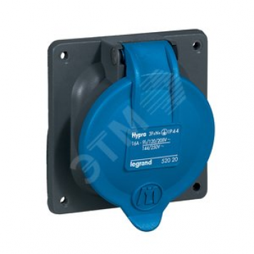 Розетка встраиваемая IP44 3К+H+З 230v 16А Hypra (052020)