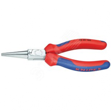KNIPEX Круглогубцы, губки без насечек 37.5 мм, L-140 мм, хромированные, двукомпонентные рукоятки, KN-3035140 (KN-3035140)
