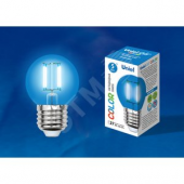 Лампа светодиодная декоративная цветная LED 5вт 200-250В шар 350Лм Е27 СИНИЙ Uniel Air color (UL-00002990)