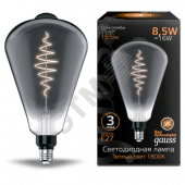 Лампа светодиодная LED-8.5W E27 Gray 165lm 1800K Filament ST164 GAUSS