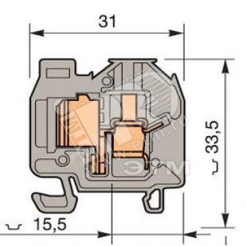 Клемма DR4/8.P.ADO 4мм.кв. земля (ENT1SNA299632R0500)