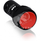 Кнопка CP1-10R-11 красная без фиксации 1НО+1HЗ (черное декоративное кольцо)