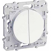 ODACE Переключатель двухклавишный белый