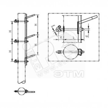 SH158 траверса H550 K70 L280 dM20 E24 (SH158)