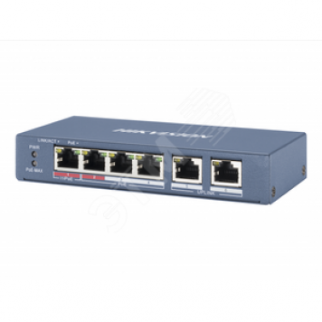 Коммутатор POE 4 RJ45 100M PoE с грозозащитой 6кВ (DS-3E0106HP-E)