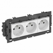 Розетка тройная 0° Modul45connect французский стандарт 250 В 16A (красный) (STD-F0C8 SRO3)