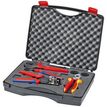 KNIPEX Чемодан для фотогальваники, 3 предмета, комплектация: стриппер прецизионный KN-121211, кабелерез KN-9516165, пресс-клещи KN-9743200, KN-979101 (KN-979101)
