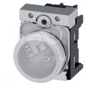 Индикатор световой 22мм круглый металлический 230V AC белый рассеиватель+интегрированный светодиод (3SU1156-6AA60-1AA0)