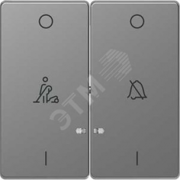 Клавиша двойная D-Life с линзой для LED модуля символ: звонок/горничная сталь нержавеющая SD (MTN3429-6036)