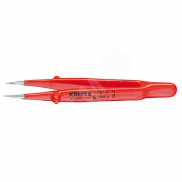 KNIPEX Пинцет VDE 1000V захватный прецизионный, зазубренные губки с особо тонкими кончиками, пружинная сталь, хромированный, L-130 мм, KN-922761 (KN-922761)