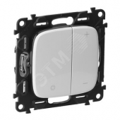 Valena ALLURE Светорегулятор кнопочный универсальный 400Вт без нейтрали С лицевой панелью Белый (752762)