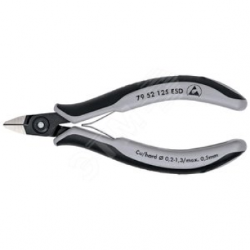 KNIPEX Прецизионные кусачки боковые для электроники антистатические ESD, вороненые 125 mm, KN-7952125ESD (KN-7952125ESD)
