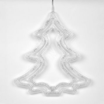 ULD-H3543-070/STA WHITE IP20 XMAS TREE Фигура светодиодная Ёлочка, 35х43 см. Подвесная. 70 светодиодов. Белый свет. Провод прозрачный. TM Uniel.