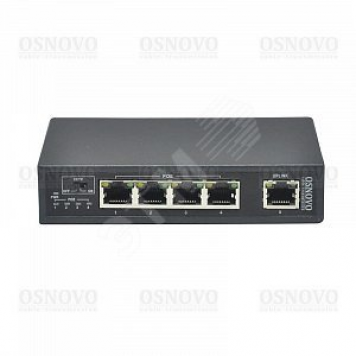 Коммутатор PoE Fast Ethernet на 5 портов 4хFE (10/100 Base-T) с поддержкой PoE (IEEE 802.3af/at), FE (10/100 Base-T) Uplink (SW-20500(Без БП))