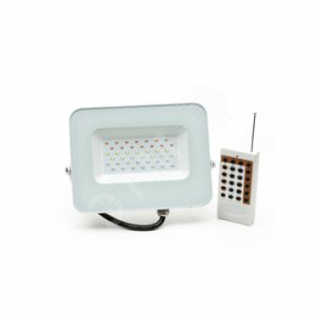 Прожектор светодиодный ДО-30w RGB IP65 белый корпус (5012103)