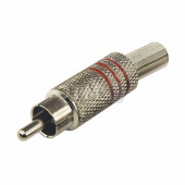 Разъем штекер RCA металл под винт черный/красный (etm14-0410)