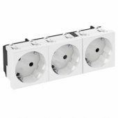 Розетка тройная 33° с заземляющим контактом 250 В 16A (черный) (STD-D3 SWGR3)