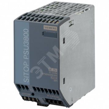 Блок питания стабилизированный SITOP PSU3800 12В/20 A вход: 3х-фазный 400-500В AC выход: =12 В/20А оптимизирован для батарей