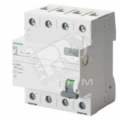 Выключатель дифференциального тока УЗО тип AC 25A 3П 300мA 400V четырехмодульный N-LEFT (5SV4642-0KL)