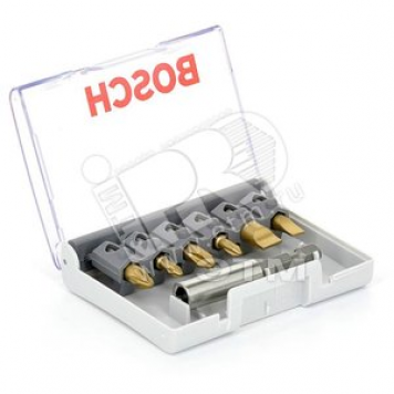 Бита 25мм S/PH/PZ TIN (6шт) + универсальный держатель (2.607.001.936)