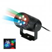 ULI-Q306 4W/RGB BLACK SNOWFLAKE Светодиодный светильник-проектор. Проекция «снежинки», RGB. Кабель с вилкой, 220В. TM Volpe.