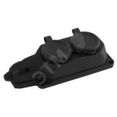 Колодка каучуковая с/з 2гн 16A IP44 черная K-2e-B-IP44 (Б0044544)