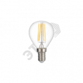 Лампа сетодиодная декоративная LED 8w E14 4000K шар прозрачный филамент 230/50 Jazzway (5021396)