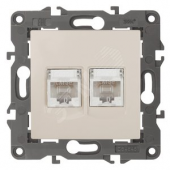Розетка 2хRJ45, Эра Elegance, сл.кость, 14-3108-02