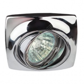 Светильник встраиваемый литой поворотный MR16, KL63A CH 12V/220V, 50W хром (100/1200) ЭРА (Б0021521)