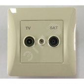 GUSI Ugra Розетка TV+ SAT, оконечная, скрытая установка, с одноместной рамкой С1110-003. Цвет бежевый. (С11TS1-003-СБ)